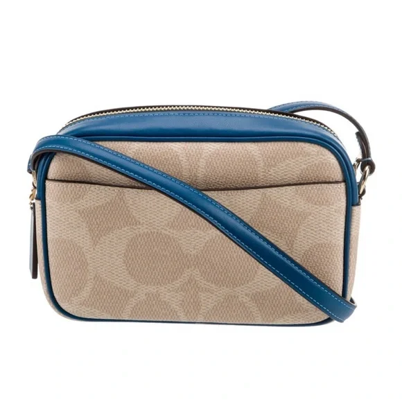 Coach Signature Beige and Blue Crossbody Bag - Picture 4 of 8
